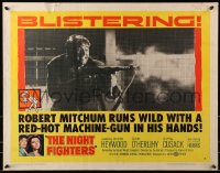 6z806 NIGHT FIGHTERS style B 1/2sh 1960 Robert Mitchum runs wild with a red-hot machine gun in his hands!