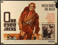 6z816 ONE EYED JACKS 1/2sh 1961 great art of star & director Marlon Brando w/gun & bandolier!