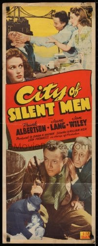 6z084 CITY OF SILENT MEN insert 1942 Frank Albertson, June Lang, Jan Wiley, New York City skyline!