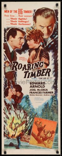 6z088 COME & GET IT insert R1954 Frances Farmer, Edward Arnold, Joel McCrea, Roaring Timber!