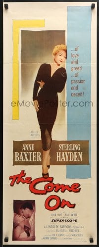 6z090 COME ON insert 1956 Sterling Hayden, full-length image of very sexy bad girl Anne Baxter!