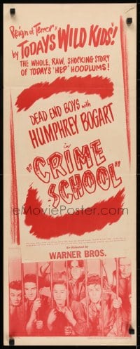 6z100 CRIME SCHOOL insert R1940s Humphrey Bogart, the Dead End Kids turn into tomorrow's killers!