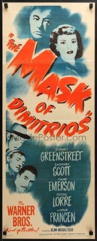 6z252 MASK OF DIMITRIOS insert 1944 Peter Lorre, Sydney Greenstreet, Zachary Scott, Emerson, Katch!