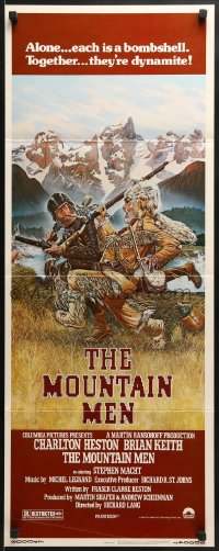 6z260 MOUNTAIN MEN insert 1980 great Hopkins art of mountain men Charlton Heston & Brian Keith!