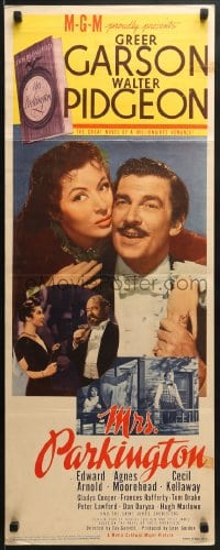 6z261 MRS. PARKINGTON insert 1944 great romantic close up of Greer Garson & Walter Pidgeon!