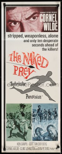 6z263 NAKED PREY insert 1965 Cornel Wilde stripped and weaponless in Africa running from killers!