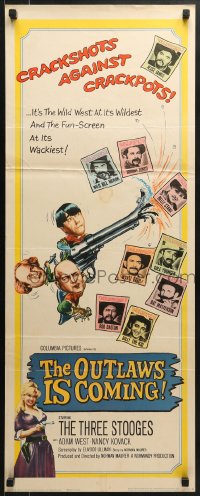 6z278 OUTLAWS IS COMING insert 1965 The Three Stooges with Curly-Joe are wacky cowboys!