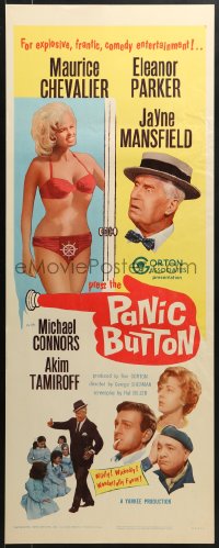 6z279 PANIC BUTTON insert 1964 Maurice Chevalier, sexy Jayne Mansfield in bikini!