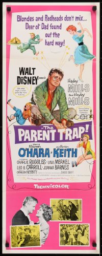 6z283 PARENT TRAP insert 1961 Disney, art of Hayley Mills, Maureen O'Hara, Brian Keith!