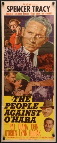 6z287 PEOPLE AGAINST O'HARA insert 1951 Spencer Tracy against sinister forces that prey on youth!