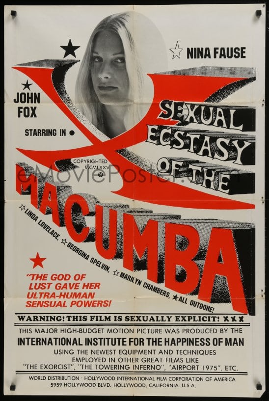 EMoviePoster Com B SEXUAL ECSTASY OF THE MACUMBA Sh The God Of Lust Gave Her Ultra