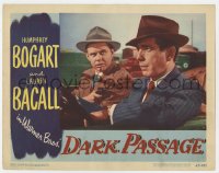 7c430 DARK PASSAGE LC #7 1947 Humphrey Bogart held at gunpoint by Clifton Young while driving car!