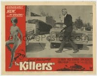 7c624 KILLERS LC #1 1964 Don Siegel, Ernest Hemingway, close up of Lee Marvin with gun by car!