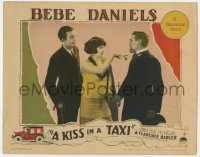 7c640 KISS IN A TAXI LC 1927 pretty Bebe Daniels between Douglas Gilmore & man with goatee!