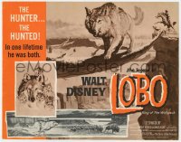 7c129 LEGEND OF LOBO TC 1963 Walt Disney, King of the Wolfpack, cool artwork of wolf being hunted!