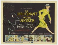 7c132 LIEUTENANT WORE SKIRTS TC 1956 full-length art of sexy officer Sheree North in uniform!