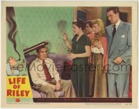 7c665 LIFE OF RILEY LC 1949 Rosemary DeCamp looks at William Bendix after picture fell on him!