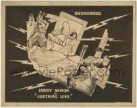 7c669 LIGHTNING LOVE LC 1923 great all-art card of Oliver Hardy, Larry Semon & two others!