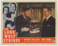 7c679 LONE WOLF STRIKES LC 1940 reformed jewel thief Warren William examines jewelry in store!