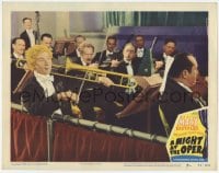 7c752 NIGHT AT THE OPERA LC #7 R1948 Harpo Marx in tuxedo uses violin bow to play trombone!