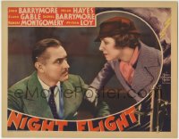 7c753 NIGHT FLIGHT LC 1933 great c/u of angry Helen Hayes grabbing equally angry John Barrymore!