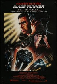 7g563 BLADE RUNNER DS 1sh R1992 Ridley Scott's director's cut, Alvin art of Harrison Ford!