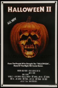 7g675 HALLOWEEN II 1sh 1981 cool jack-o-lantern skull image, more of the night HE came home!