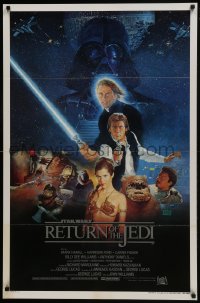 7g842 RETURN OF THE JEDI style B int'l 1sh 1983 George Lucas classic, Kazuhiko Sano artwork!