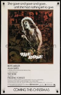 7g217 ROSE advance 20x32 special poster 1979 Mark Rydell, Bette Midler in Janis Joplin biography!