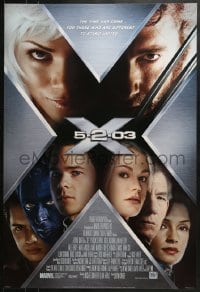 7g995 X-MEN 2 style C advance 1sh 2003 great image of Hugh Jackman, sexy Anna Paquin & cast!