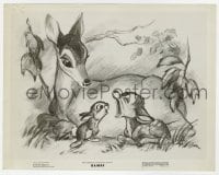 7h107 BAMBI 8x10 still 1942 Walt Disney cartoon deer classic, great image as a fawn with mother!