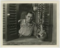 7h965 WHERE EAST IS EAST 8x10.25 still 1929 c/u of scarred Lon Chaney Sr. in window, Tod Browning!