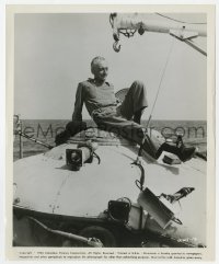 7h985 WORLD WITHOUT SUN 8.25x10 still 1964 Commander Jacques Cousteau sitting on diving saucer!