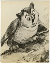 7h105 BAMBI 7.25x9 still 1942 Disney, wonderful pencil drawing of the wise & venerable owl!