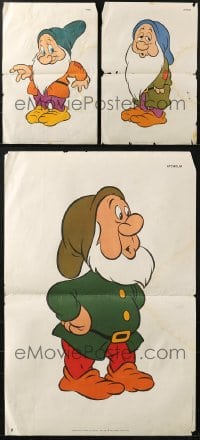 7m342 LOT OF 3 FORMERLY FOLDED FRENCH SNOW WHITE & THE SEVEN DWARFS R83 16X24 SPECIAL POSTERS R1983