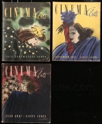 7m155 LOT OF 3 CINEMA ARTS MAGAZINES 1937 all with great cover art by Jaro Fabry!