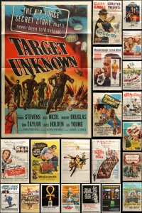 7m084 LOT OF 44 FOLDED ONE-SHEETS 1950s-1970s great images from a variety of different movies!