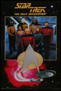 7r385 STAR TREK: THE NEXT GENERATION 23x34 Canadian commercial poster 1994 Picard and crew, Trends!