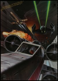 7r615 STAR WARS 20x28 commercial poster 1977 Ralph McQuarrie artwork of the Death Star trench run!