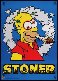 7r461 STONER 24x34 English commercial poster 2000s parody art of Homer Simpson smoking marijuana!