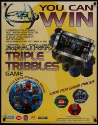 7r736 STAR TREK: DEEP SPACE NINE 22x28 special poster 1997 you can win triple Tribbles!