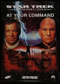 7r737 STAR TREK: GENERATIONS 24x33 special poster 1997 Stewart as Picard & Shatner as Kirk!