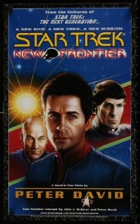 7r734 STAR TREK NEW FRONTIER 14x23 special poster 1997 Keith Birdsong art, Picard, Spock!