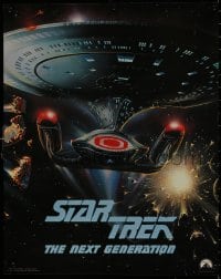 7r743 STAR TREK: THE NEXT GENERATION 17x22 special poster 1992 Enterprise fleeing from explosion!