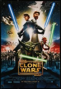 7r216 STAR WARS: THE CLONE WARS mini poster 2008 art of Anakin Skywalker, Yoda, & Obi-Wan Kenobi!