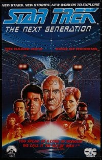 7r270 STAR TREK: THE NEXT GENERATION 16x24 video poster 1986 Chesterman art of Stewart, cast!