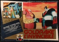 7t980 GRANDIZER Italian 19x27 pbusta R1980s Yufo robo Guerendaiza, Japanese anime robot cartoon!