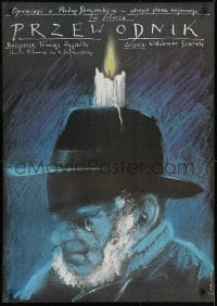 7t692 GUIDE MAN Polish 26x37 1983 Tomasz Zygadlo's Przewodnik, Pagowski art of blindfolded man!