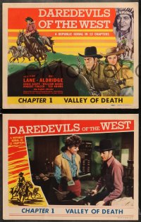 7z122 DAREDEVILS OF THE WEST 8 chapter 1 LCs 1943 art of Allan Rocky Lane, serial, Valley of Death!