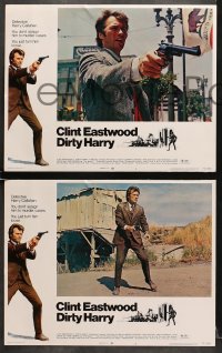 7z131 DIRTY HARRY 8 LCs 1971 great images of Clint Eastwood, Don Siegel crime classic!